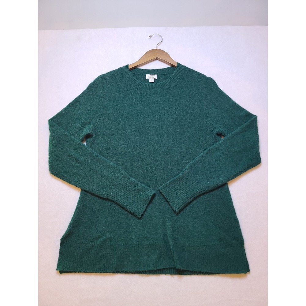 J.Crew S Sweater Classic Preppy Forest Green Extra-Soft Wool Blend Crewneck
